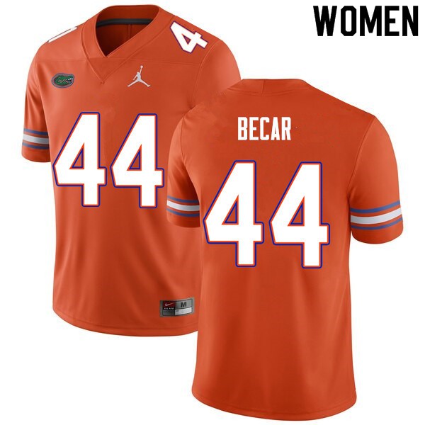 Women #44 Brandon Becar Florida Gators College Football Jerseys Orange